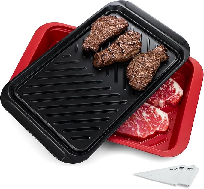 KAQAHIDO Grilling Deep Prep and Serve Trays, BBQ Platter by Haveaniceday