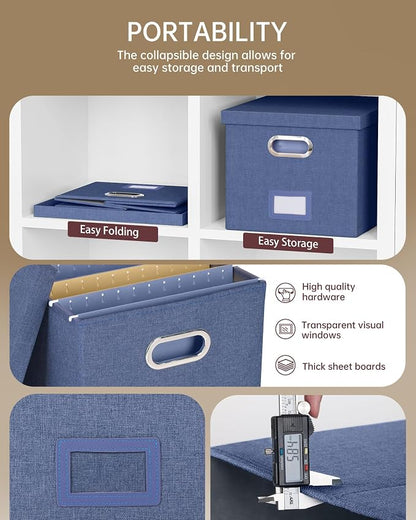 2 Pack File Storage Organizer, Document Organizer, Portable File Box - Image 2