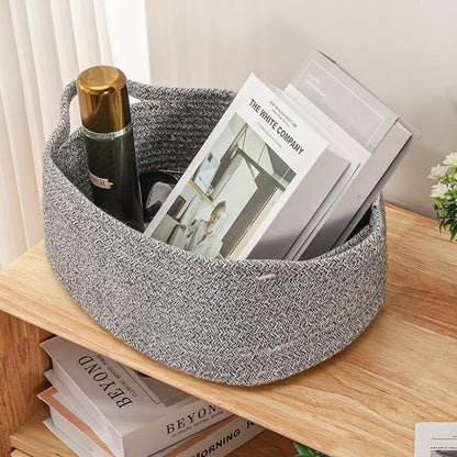 Small Woven Cotton Rope Basket Cute Baby Gift Baskets Empty Decorative Storage - Image 6