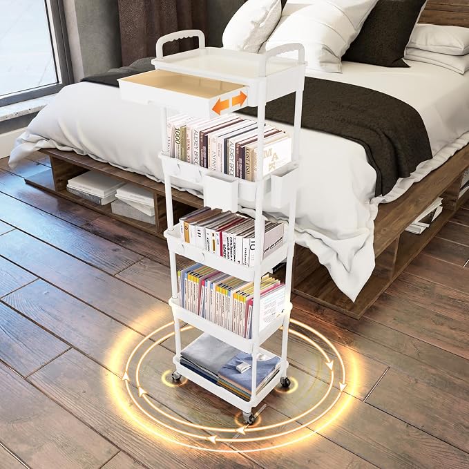 5 Tier Rolling Utility Cart - Image 3