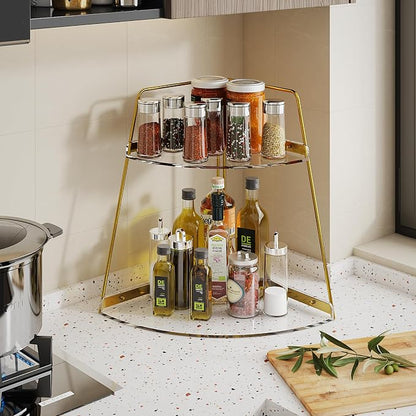 NiHome 2-Tier Acrylic Countertop Corner Organizer - Image 7