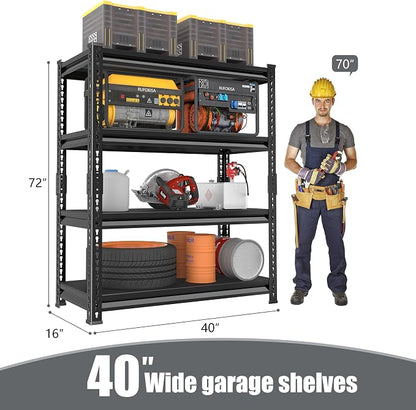 40" W Garage Shelving Heavy Duty，1800LBS Loads Metal Shelving Units and Storage - Image 3