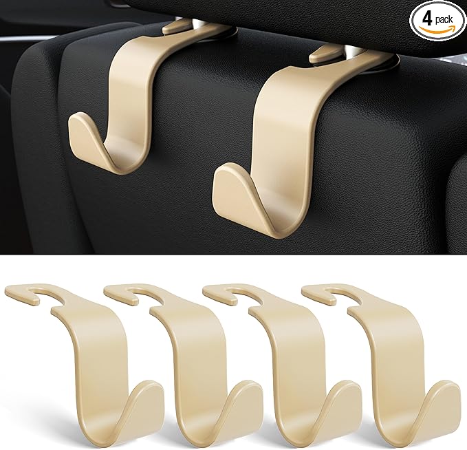 Amooca 4-Pack Car Headrest Hooks Vehicle Storage Organizer by Amooca