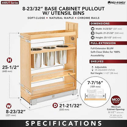 Rev-A-Shelf 8" Pull Out Storage Organizer - Image 2