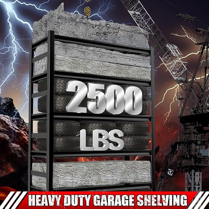 Garage Storage Shelves, 5 Tier Shelving Unit, 40 inch Wide, 18” Deep, 78” Tall - Image 4