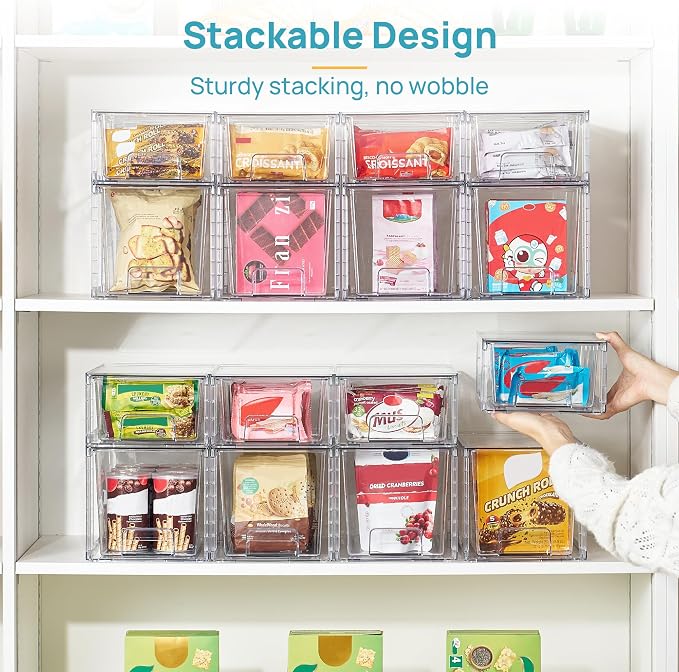 Vtopmart 8 Pack Clear Stackable Cabinet Organizers - Image 7