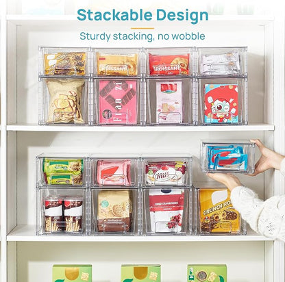 Vtopmart 8 Pack Clear Stackable Cabinet Organizers - Image 7
