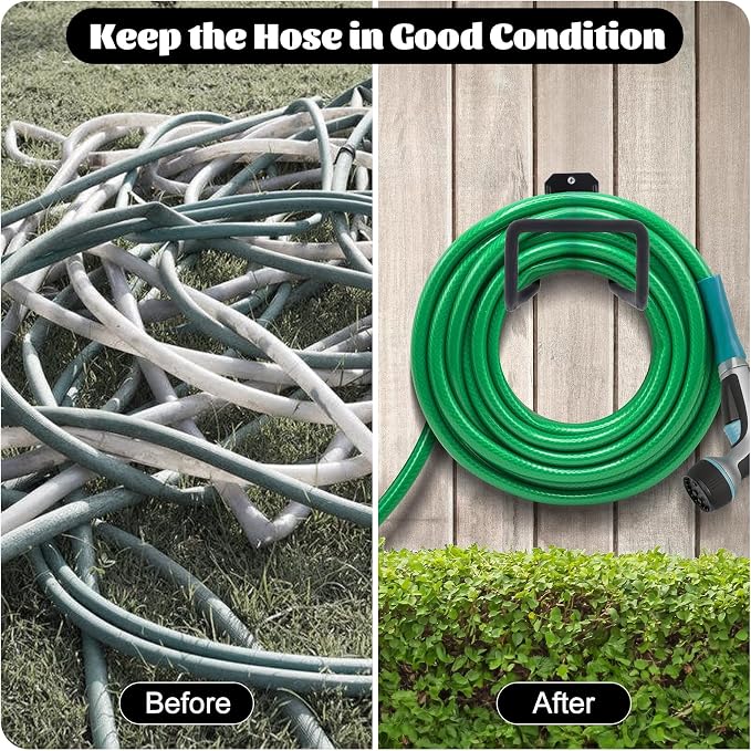 1 Pack Garden Hose Holder, Hose Reel Heavy Duty Hose Hanger, Wall Mounted Water - Image 5