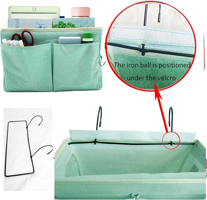 2-Pack Bedside Caddy Bedside Hanging Storage Basket Multi-Function Organizer - Image 3