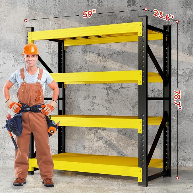5000LBS Garage Storage Shelves, 4 Tier Metal Utitly Shelves Industrial Shelving - Image 3