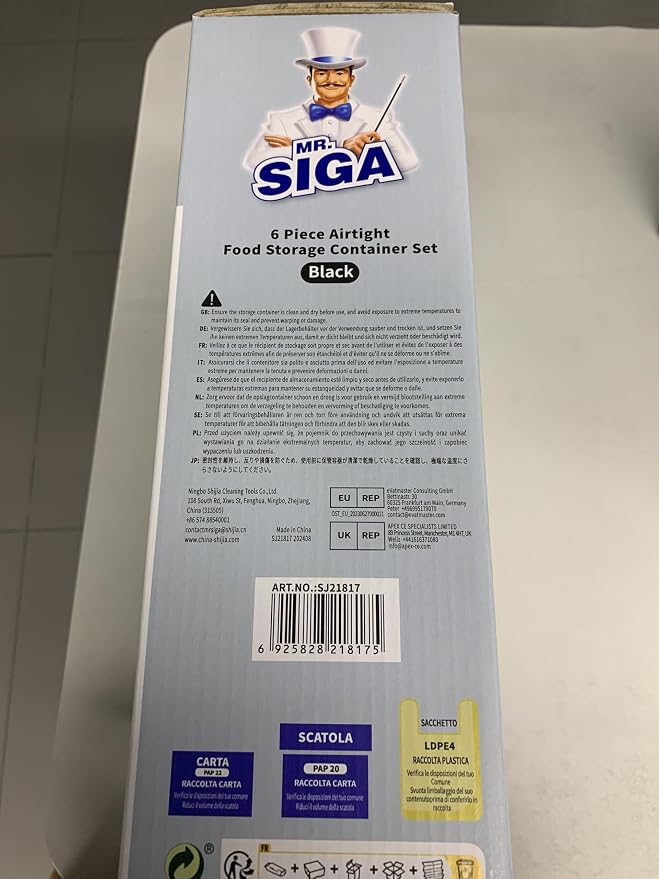 MR.SIGA 6 Piece Airtight Food Storage Container Set, BPA Free Kitchen Pantry - Image 7