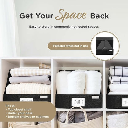 VIVIDECOR Open Front Trapezoid Closet Bins 12x12x10 – Closet Shelf Organizer - Image 5
