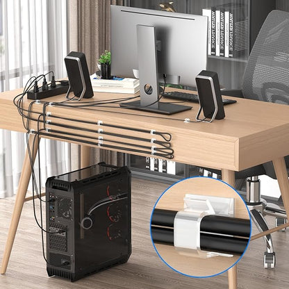 Large Cable Clips 40pcs with Strong Adhesive Tapes, Wire Holder Organizer Cord - Image 6