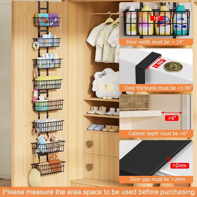 Hongtamoya 8 Tier Over The Door Organizer, Adjustable Hanging Door Organizer - Image 6