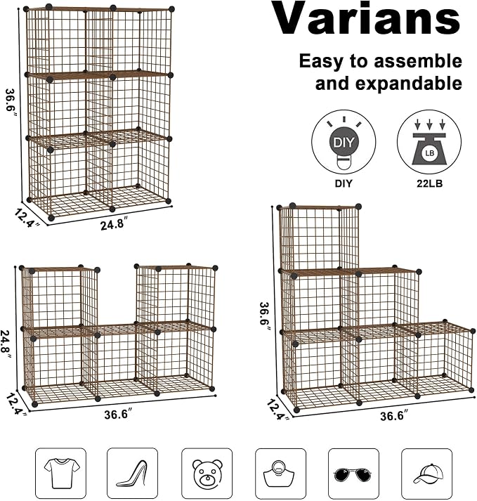 C&AHOME Wire Cube Storage, 6 - Image 3
