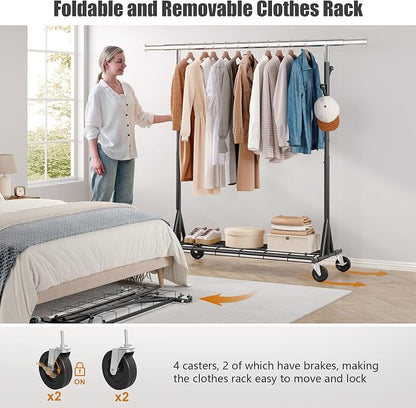 Garment Rack Load 530lbs, Heavy Duty Rolling Clothes Rack - Image 5