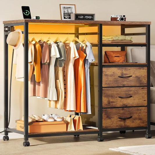WLIVE LED Dresser for Bedroom, 3 Drawers by WLIVE