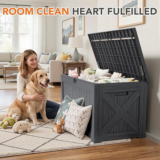 130 Gallon Deck Box Outdoor Indoor Waterproof Storage Box - Image 3
