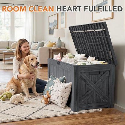 130 Gallon Deck Box Outdoor Indoor Waterproof Storage Box - Image 3