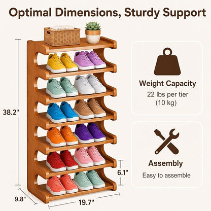 7-Tier Vertical Shoe Rack Tower - Image 2