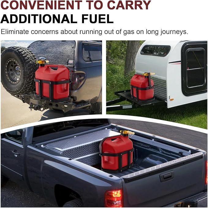 5 Gallon Gas Can Holder, Metal Steel Fuel Container Mount Bracket Compatible - Image 5