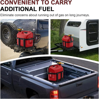 5 Gallon Gas Can Holder, Metal Steel Fuel Container Mount Bracket Compatible - Image 5