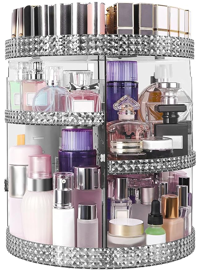 360 Degree Rotating Makeup Organizer, Extra Large Capacity Cosmetic Storage Unit by HEMTROY
