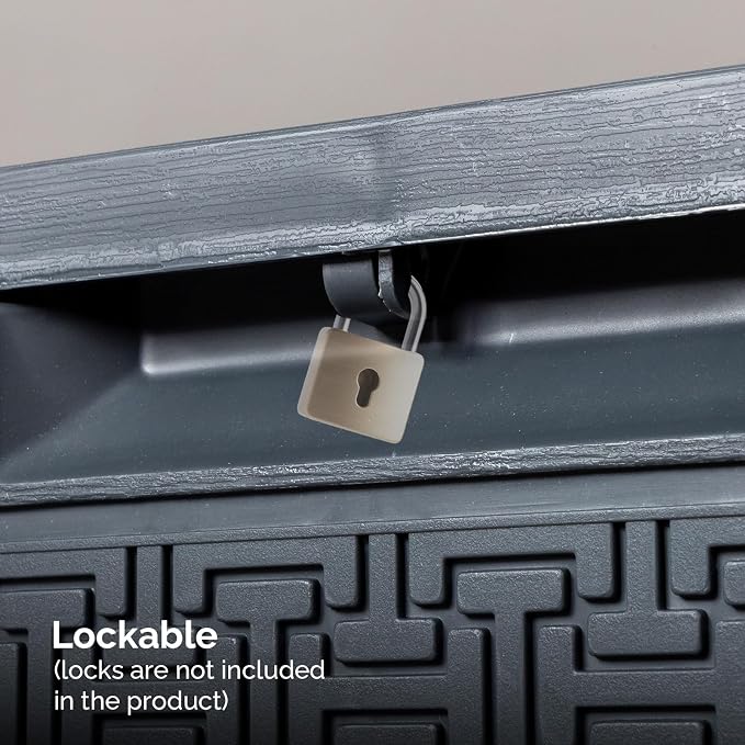 Vasitelan 90 Gallon Outdoor Storage Deck Box, Backyard Lockable Outside - Image 5