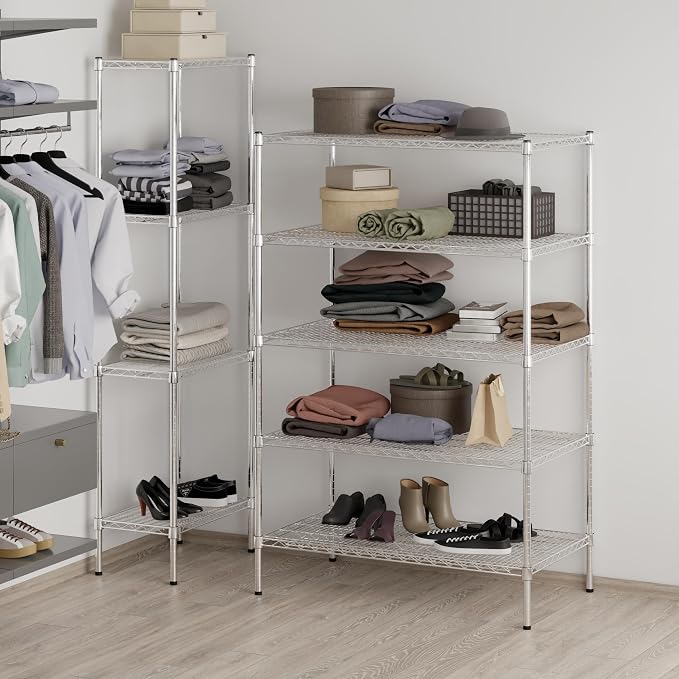 24" Deep x 42" Wide x 64" Height Wire Shelving Kit | 5-Tier | NSF Commercial - Image 8