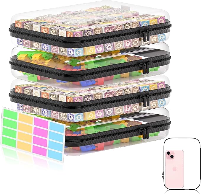 4Pcs Clear Hard Shell Zipper Case, BIiss Plastic Bins by MihkiomUSA
