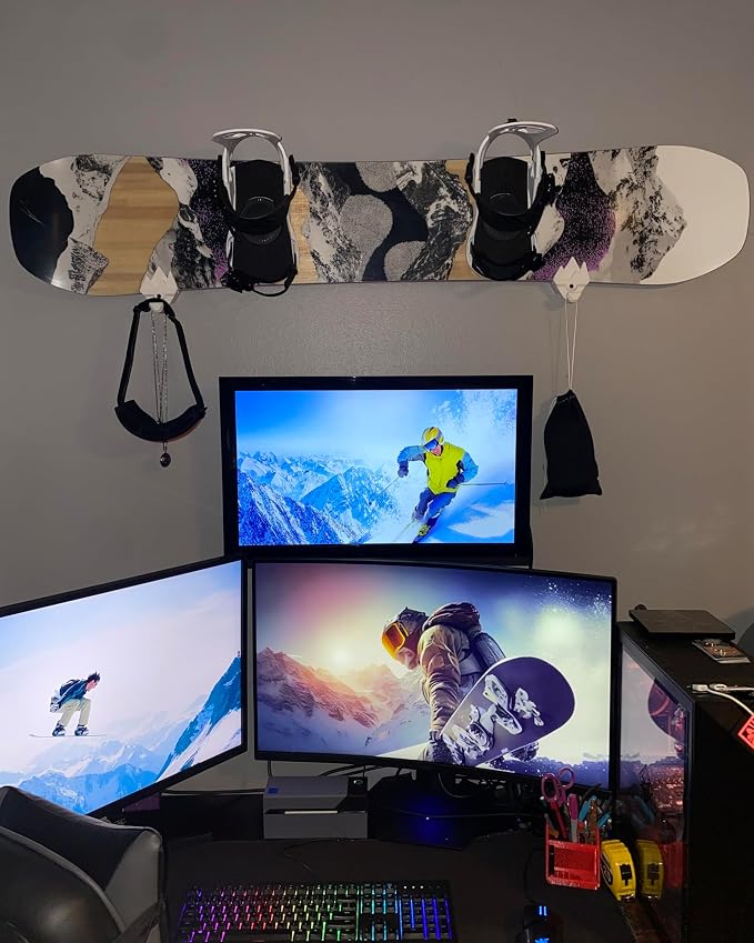 Snowboard Wall Mount Storage – Damage-Free Snowboard Hanger, Hook to Securely - Image 3