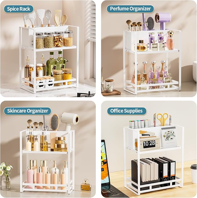 SanDream Hair Tool Organizer Bathroom Countertop, 2-Tier Metal Bathroom - Image 6
