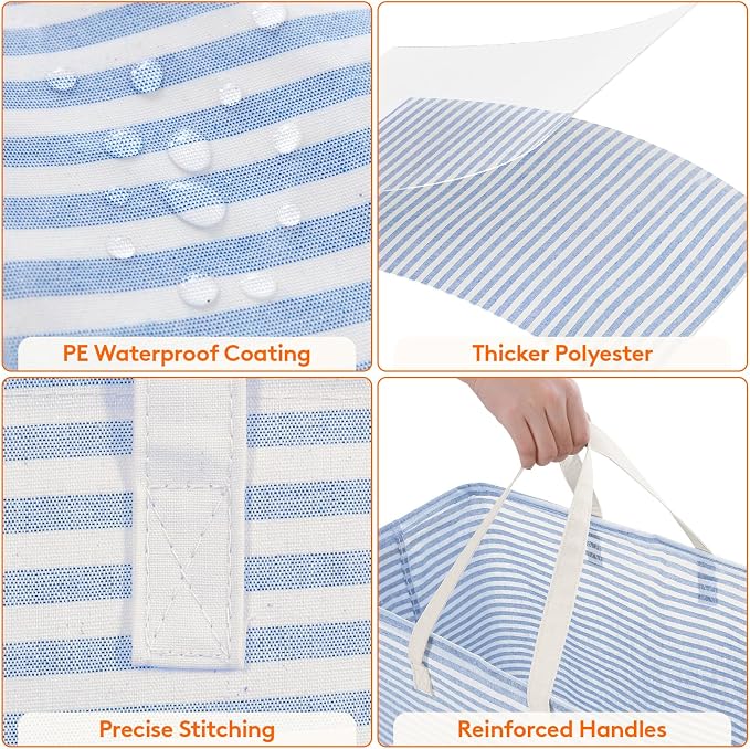 Lifewit 2 Pack Laundry Basket 100L Each, Collapsible Clothes Hamper - Image 6