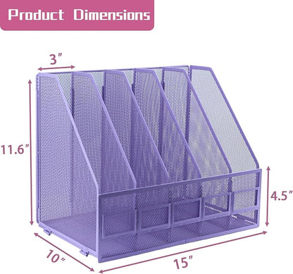 Desk Organizers, Metal Magazine File Holder - Image 2