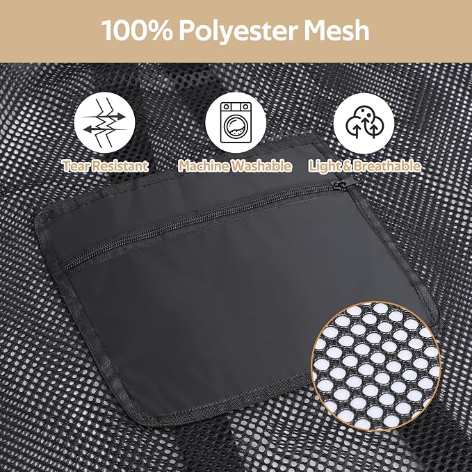 OTraki Laundry Bag Backpack 24x27 Inch Heavy Duty Mesh Laundry Bag Travel - Image 3