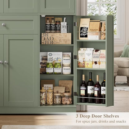 HOSTACK 68" Tall Kitchen Pantry Storage Cabinet - Image 8