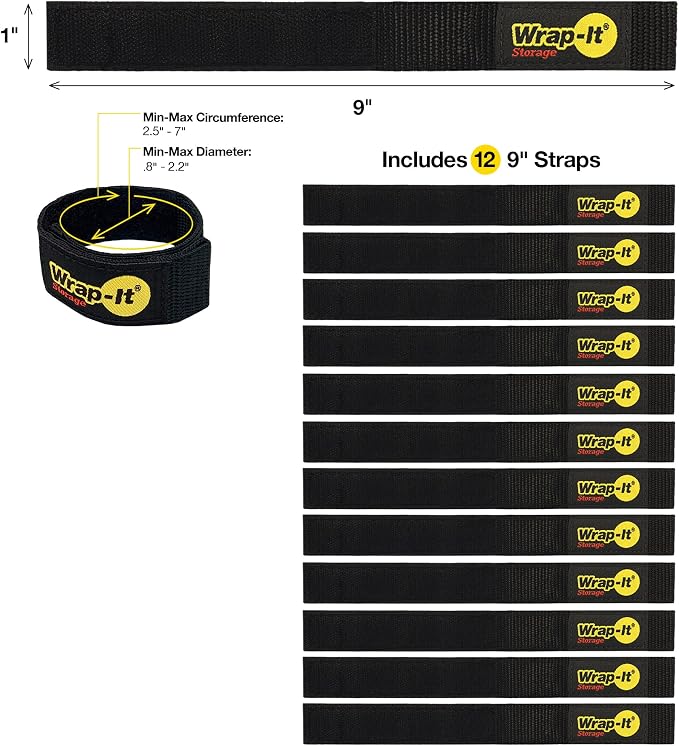 Quick-Straps by Wrap-It Storage – 9” Black - Image 3