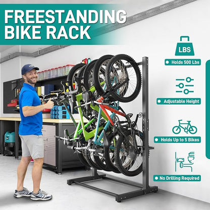 EVERHANGER Freestanding Bike Rack, Vertical Bike Rack Stand - Image 6