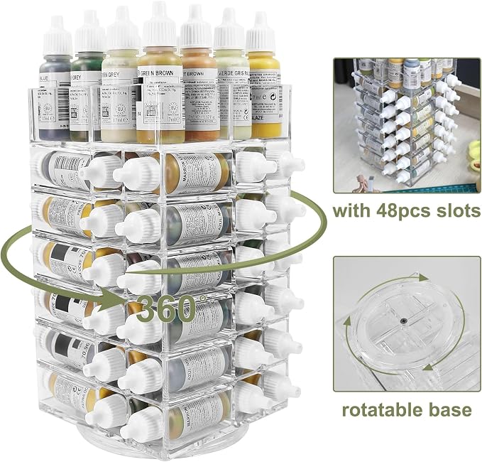 Evemodel 6-Tier Spinning Paint Organizer Rack - Image 2