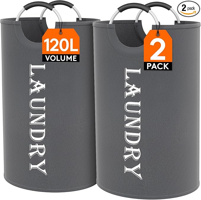 Lifewit 120L 2-Pack Large Laundry Basket, Collapsible Laundry Hamper by Lifewit