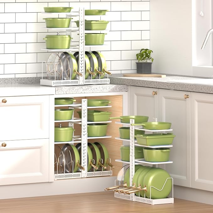 LAMU Pots and Pans Organizer under Cabinet, Pan Pot Organizers inside Cabinet - Image 7