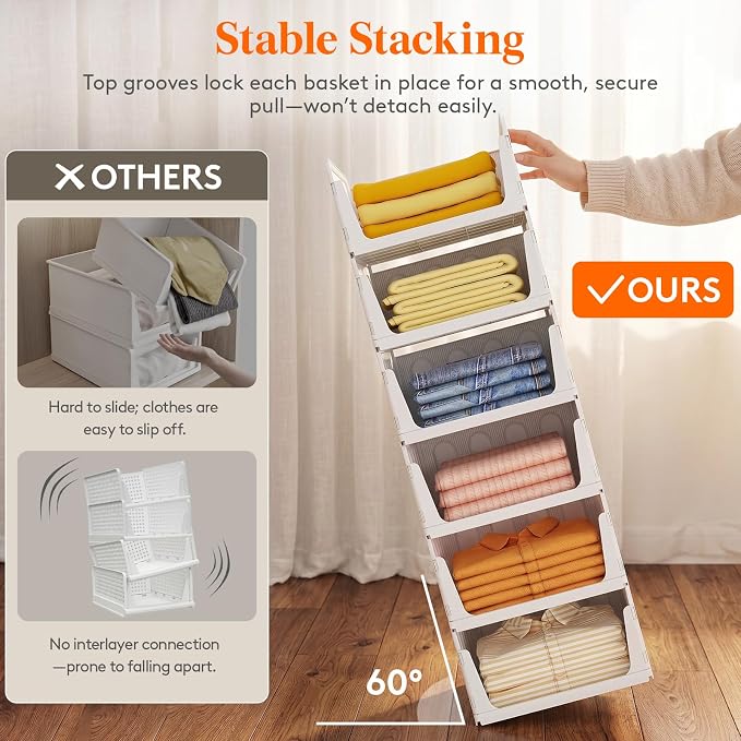 Lifewit 4 Pack Stackable Closet Organizers - Image 4
