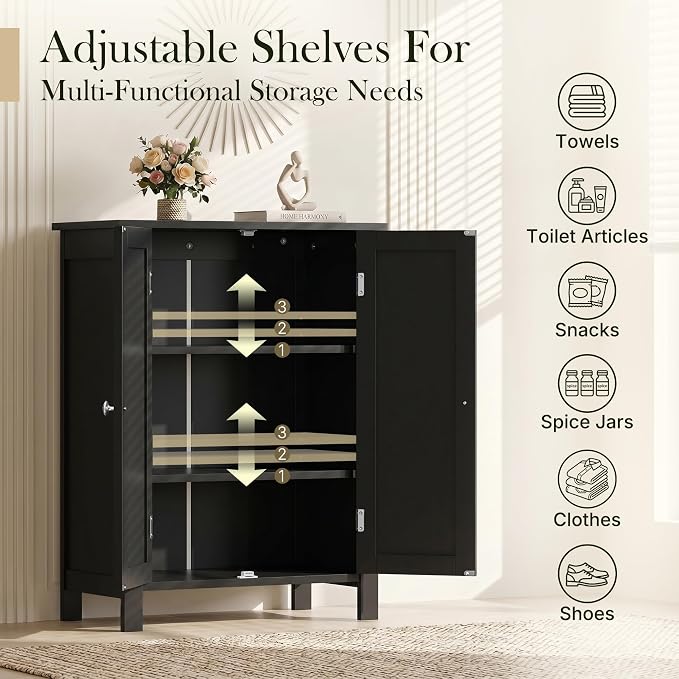 SUPER DEAL Modern Bathroom Floor Storage Cabinet - Image 7