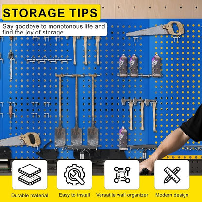 Metal Pegboard Panels 24" x 12" 4 Pack Heavy Duty Steel Pegboard Wall Organizer - Image 4