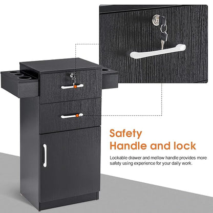 BarberPub 38"x18"x14" Locking Beauty Salon Storage Cabinet, Barber Styling - Image 6