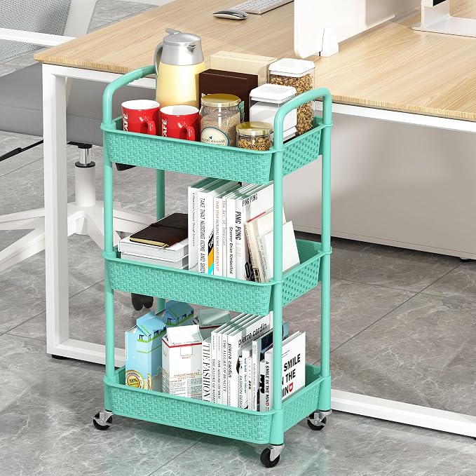 MOYIPIN 3-Tier Plastic Rolling Utility Cart - Image 4