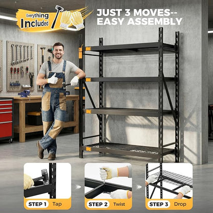 CAMMOO 61''W Storage Shelves, 6000LBS Metal Garage Shelving Unit - Image 7
