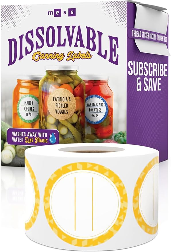 Canning Labels Dissolvable Stickers by MESS