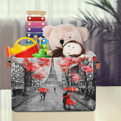 Pardick Eiffel Tower Storage Basket Bins Paris France Flower Toys Books Clothes - Image 6