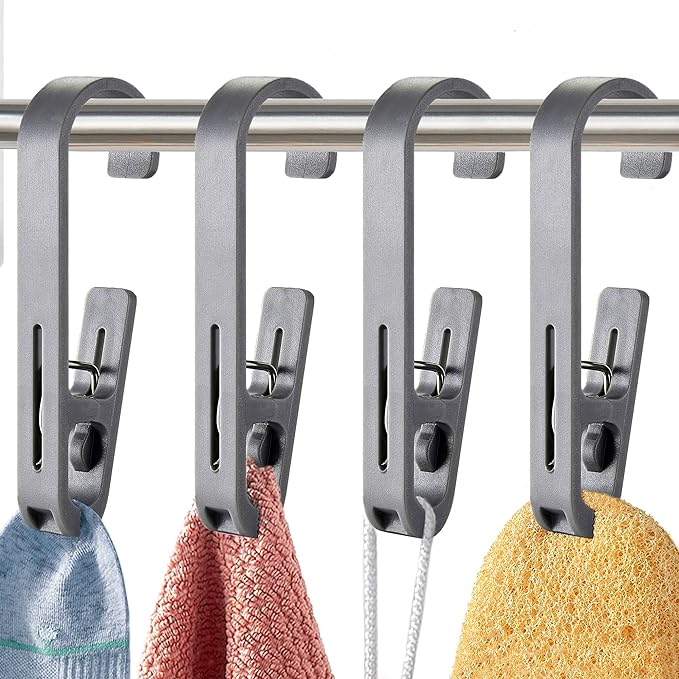 Laundry Hooks with Clips Hanger Closet Organizer Clamps Socks Boot Bras Towels by XoYoZo